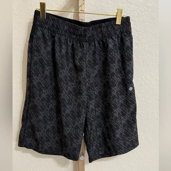 Bally Men's Black Athletic Shorts with a gray pattern - Picture 1 of 4